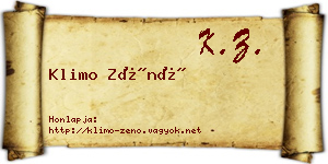 Klimo Zénó névjegykártya